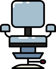 Barber chair line icon