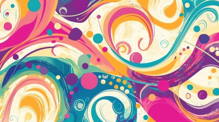 Colorful Abstract Swirls and Curves with Dynamic Shapes and Patterns