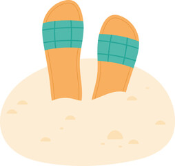 Flip flop on the summer beach sand