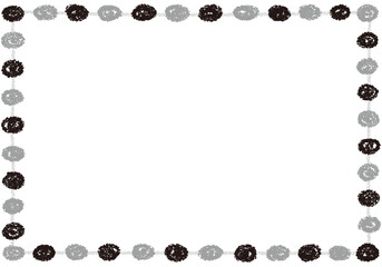 手描きのクレヨン素材　背景　北欧風のモダンなフレーム