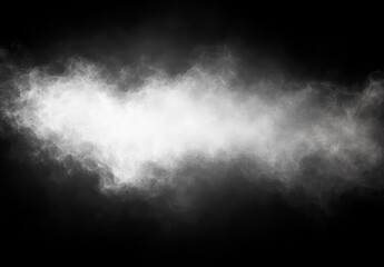 White powder explodes against a black background