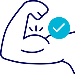 Biceps growth line icon