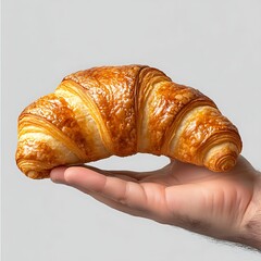 Freshly Baked Croissant Held