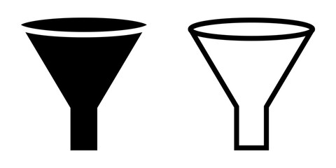 Funnel icon set. flat illustration of vector icon on white background