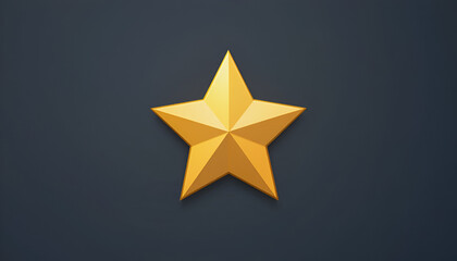 beautiful gold star on  isolated on transparent background
