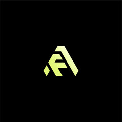 bold Letter AF or FA logo concept vector icon