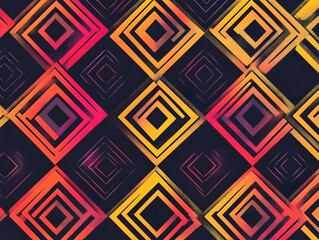 Obraz premium Neon Geometric Art Deco Gradient Pattern with Dynamic Madras Effect