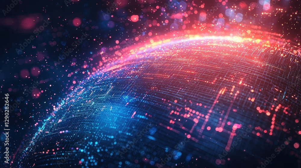 Poster dynamic digital data visualization abstract environment graphic design futuristic viewpoint