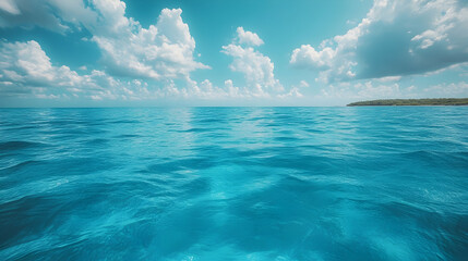 Obraz premium Tropical Ocean Horizon Under a Sunny Sky