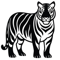  Tiger line art silhouette vector illustration