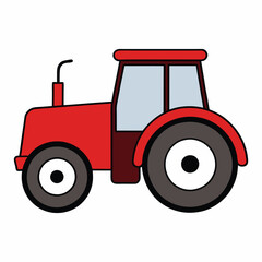 agriculture toy tractor isolated on white background.