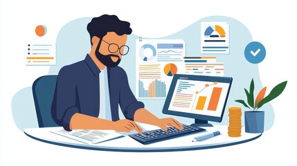 Close-up view of data analysis and reporting in a business intelligence setting