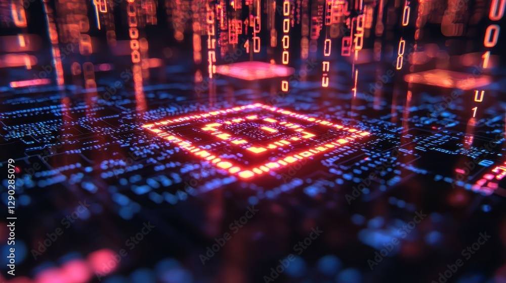 Poster digital data flow visualization cyber environment graphic art abstract perspective
