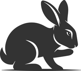 Rabbit sniffing the air cautiously animal silhouette