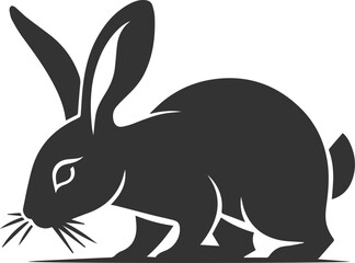 Rabbit sniffing the air cautiously animal silhouette