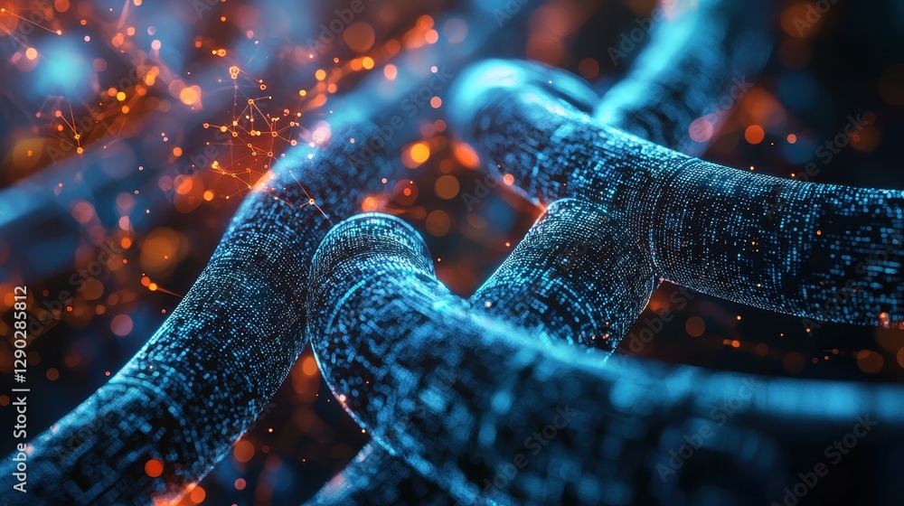 Poster exploring digital dna structures virtual lab 3d visualization abstract close-up biotechnology