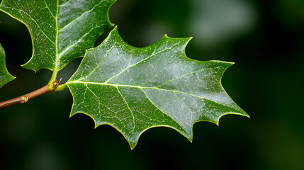 Close-Up of a Speckled Green Leaf on a Branch