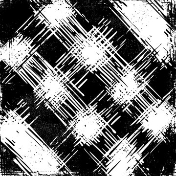 Dramatic High Contrast Tartan Pattern with Shimmering Glitter Effect