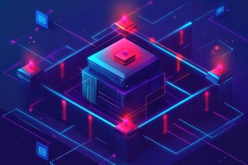 Fototapeta premium A conceptual tech image showcasing AI-driven Web3 security architecture and smart contract protection.