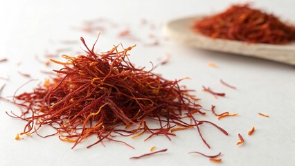 Naklejka premium Saffron in White Background