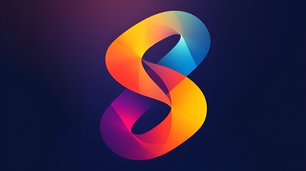 Colorful Abstract Number Eight Design