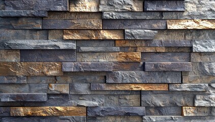 Minimal design with a decorative brick wall, 3D render.