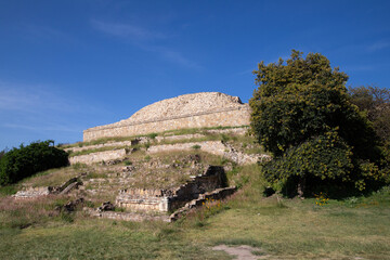 Ancient archaeological ruins of Monte Alban in the Oaxaca region of Mexico. Ancient capital of the...