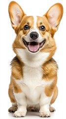 Energetic corgi dog standing proudly with its fluffy coat and short legs in a bright and cheerful outdoor scene