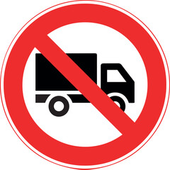 No Van Parking Prohibited Warning Sign with Red Circle and Slash Symbol