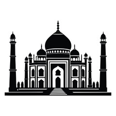 taj mahal silhouette vector illustration.