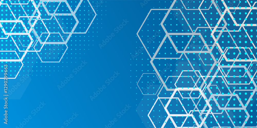 Poster dynamic blue shapes composition with white lines. abstract background modern hipster futuristic grap