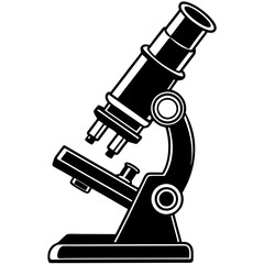 Old microscope retro object technology vector art illustration