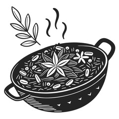 Biryani food silhouette vector illustration