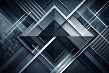 Obraz premium Abstract Geometric Pattern with Dark and Light Metal Panels, abstract background of modern building
