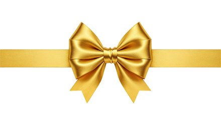 Gold Bow tie isolated on transparent background, bow-tie PNG