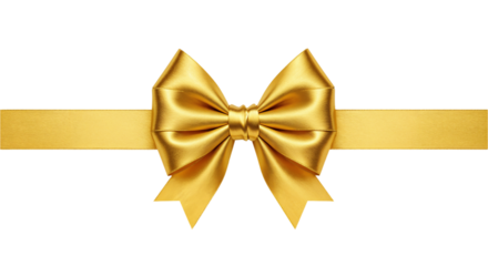 Gold Bow tie isolated on transparent background, bow-tie PNG
