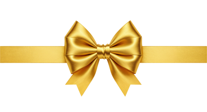 Gold Bow tie isolated on transparent background, bow-tie PNG