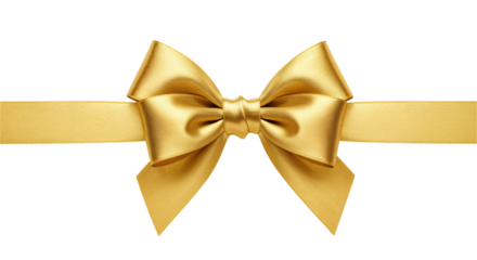 Gold Bow tie isolated on transparent background, bow-tie PNG