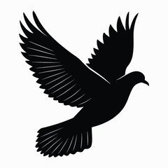Black Silhouette of a Pigeon
