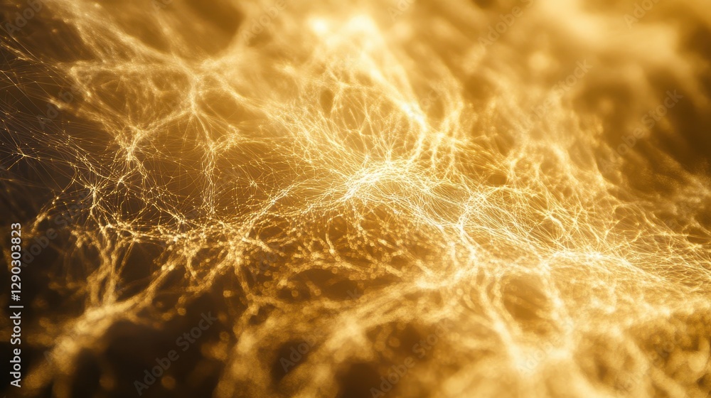 Poster glowing golden abstract background with intertwined lines and textures for creative designs and arti