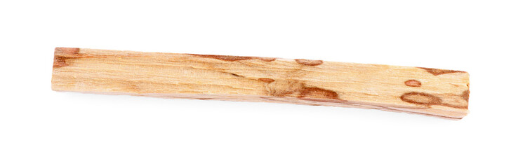 One palo santo stick on white background, top view