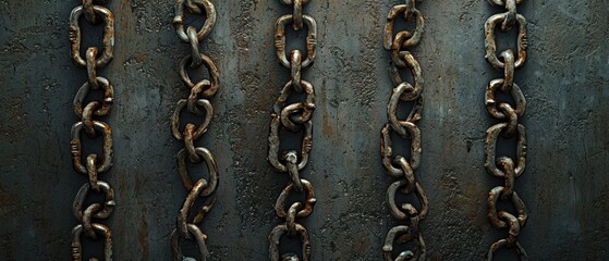 Fototapeta premium The Symbolism of Decay: Examining a Rusty Metal Chain Representing Justice and Its Challenges
