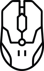 Geometric mouse icon, minimalist design, black and white, symmetrical shape, angular lines, hexagonal center, computer peripheral symbol, stylized rodent silhouette, tech logo concept, vector graphics