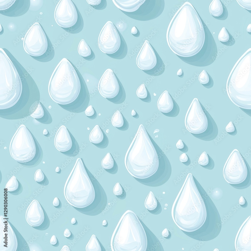 Poster an abundance of white drops of water creating a fresh and invigorating scene ideal for nature and cl