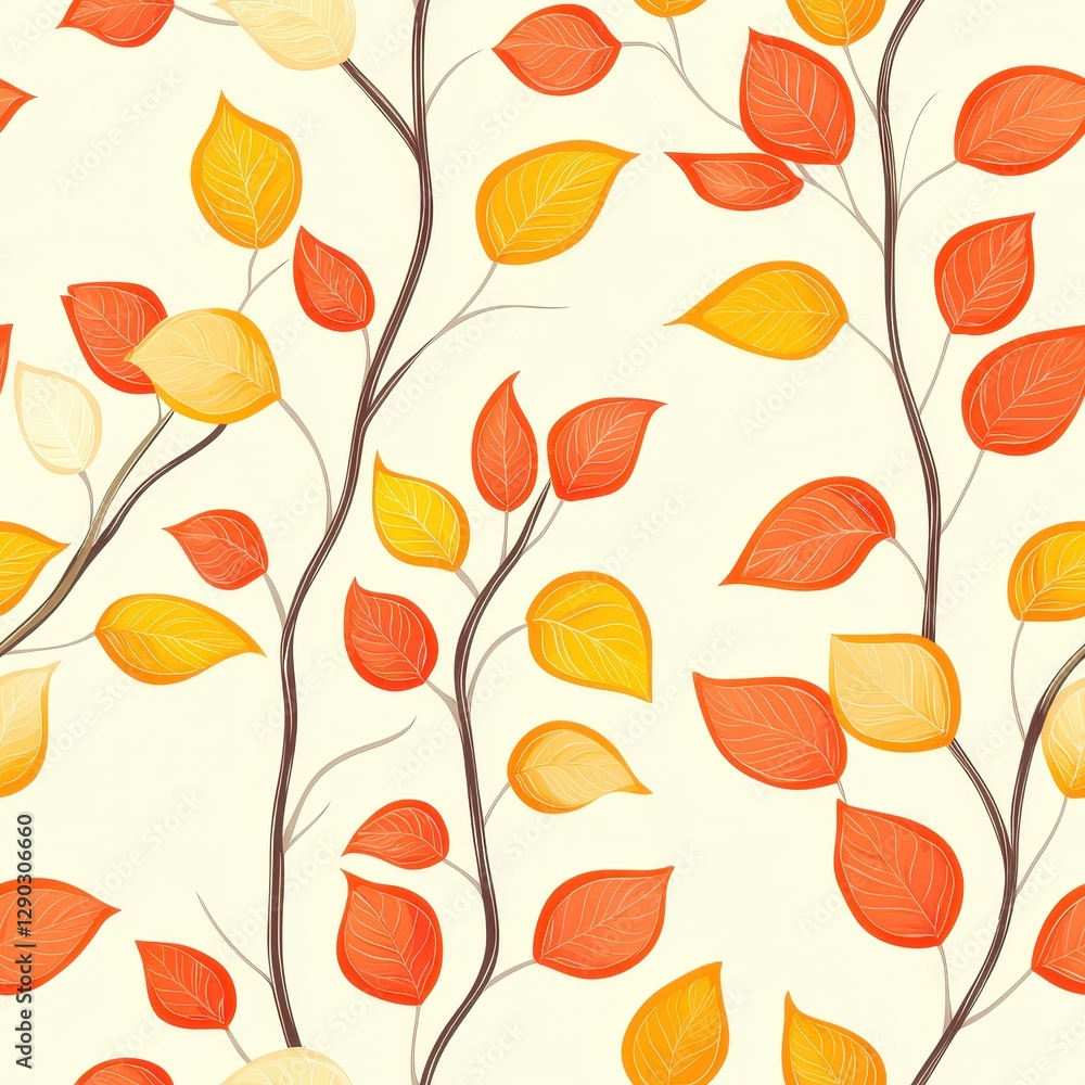 Poster elegant seam pattern featuring lush leaves creating a natural and organic aesthetic perfect for vari