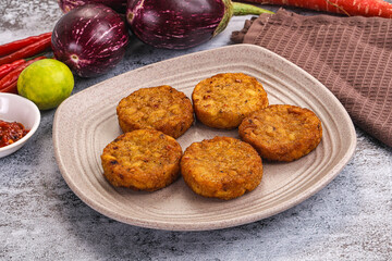 Fried potato crispy golden hash brown