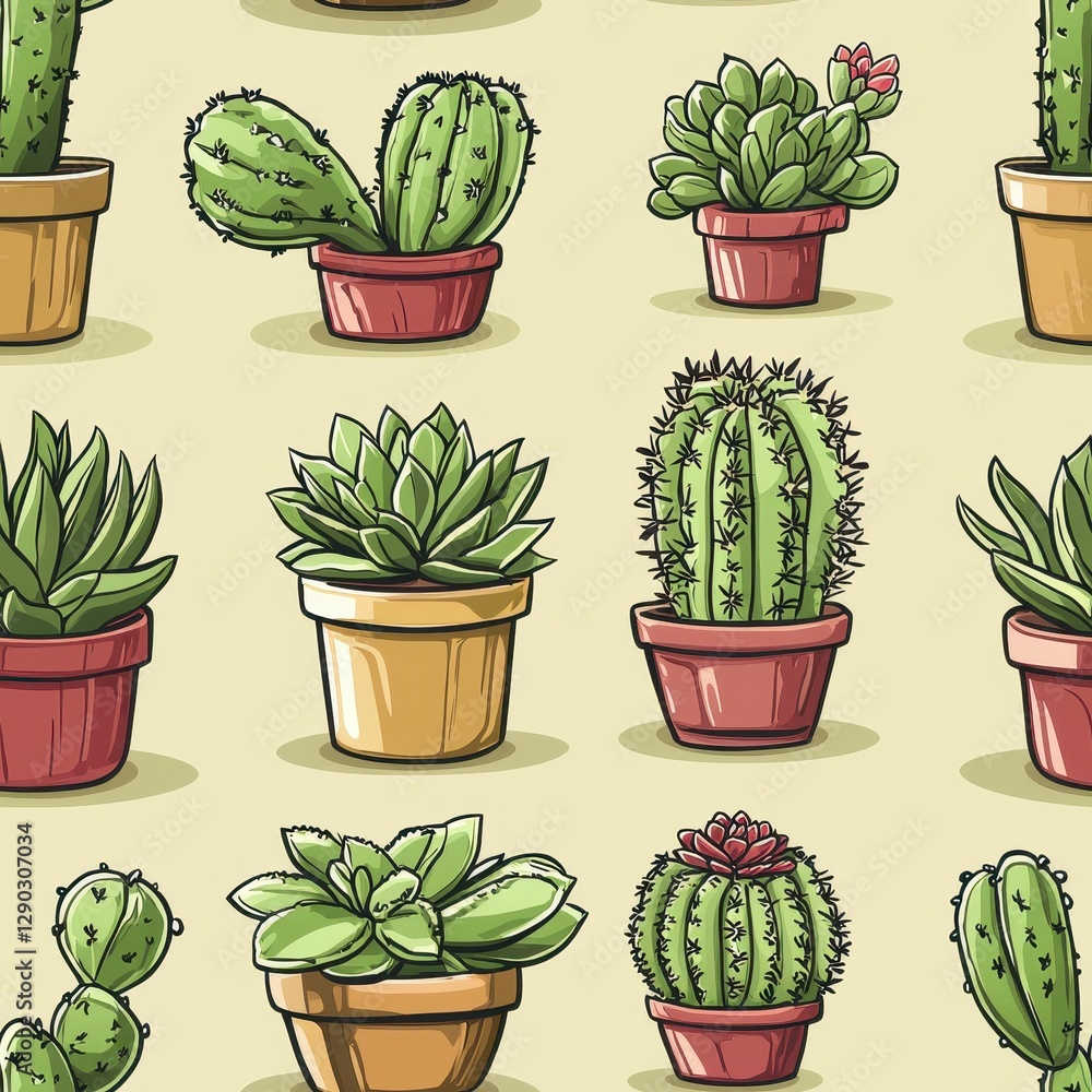 Poster beautiful cactus plant displaying unique features and characteristics of cacti in a natural and sere