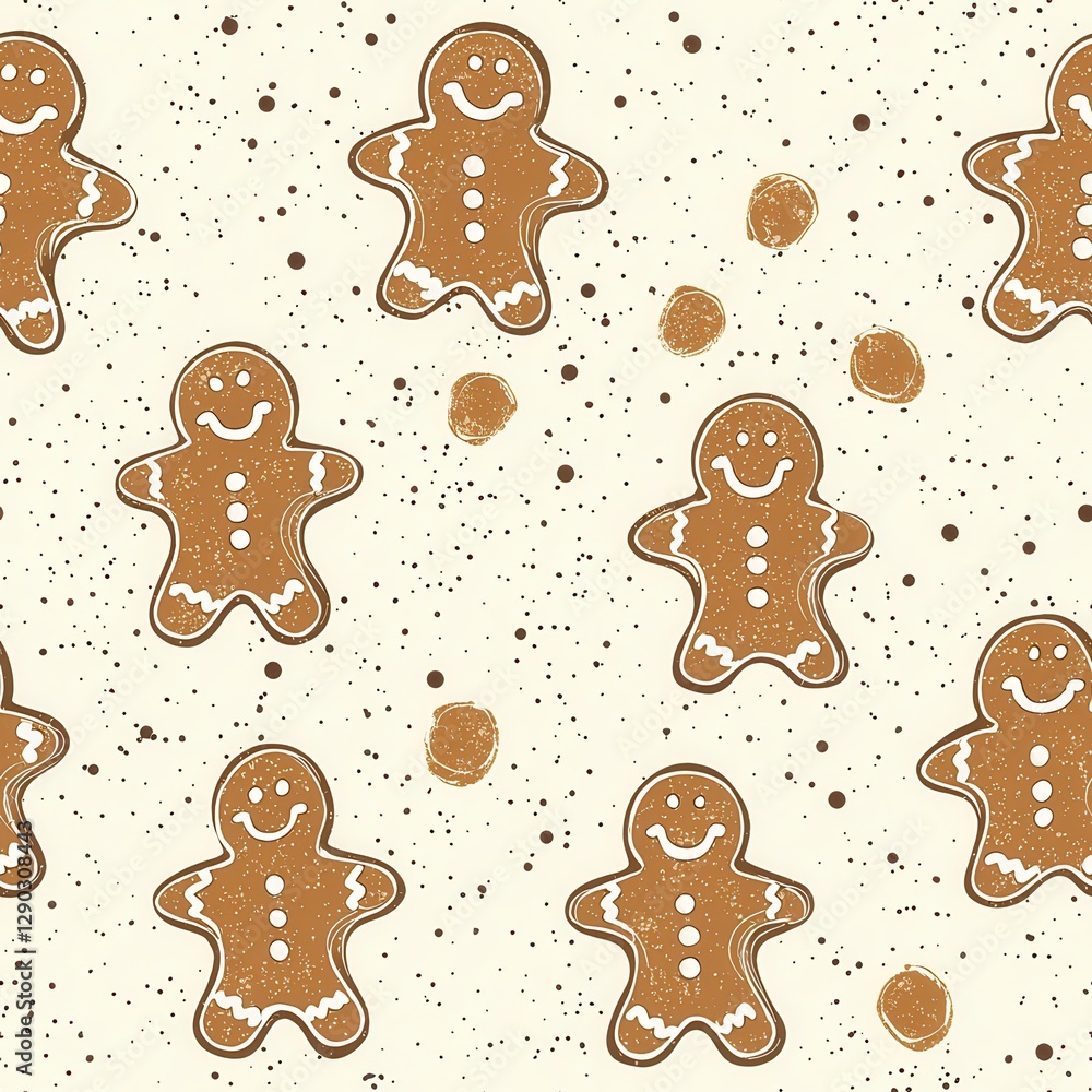 Poster delightful pattern featuring gingers in various poses against a bright background perfect for fun an