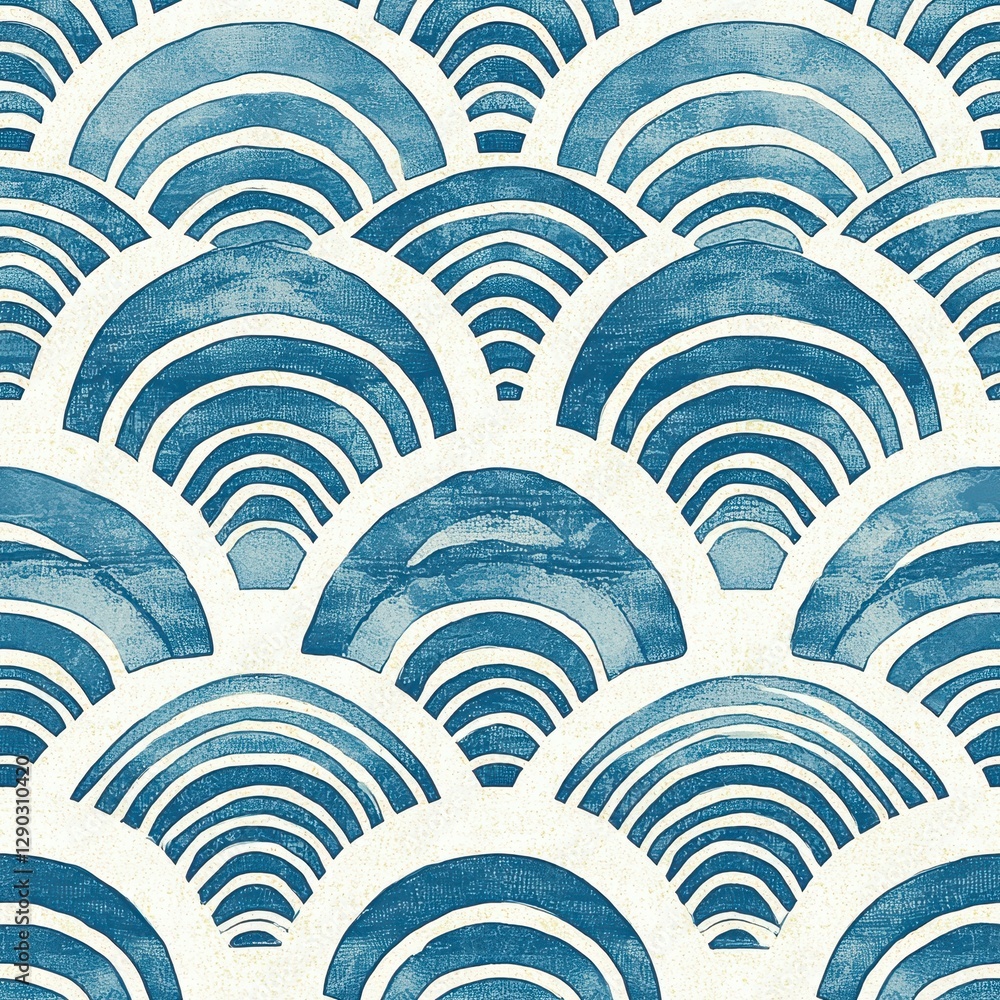 Poster serene blue and white watercolor pattern with flowing brush strokes creating a calming artistic back
