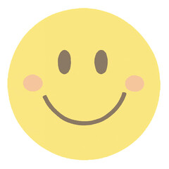 Happy Smiley Face with Blush on Minimalist Design